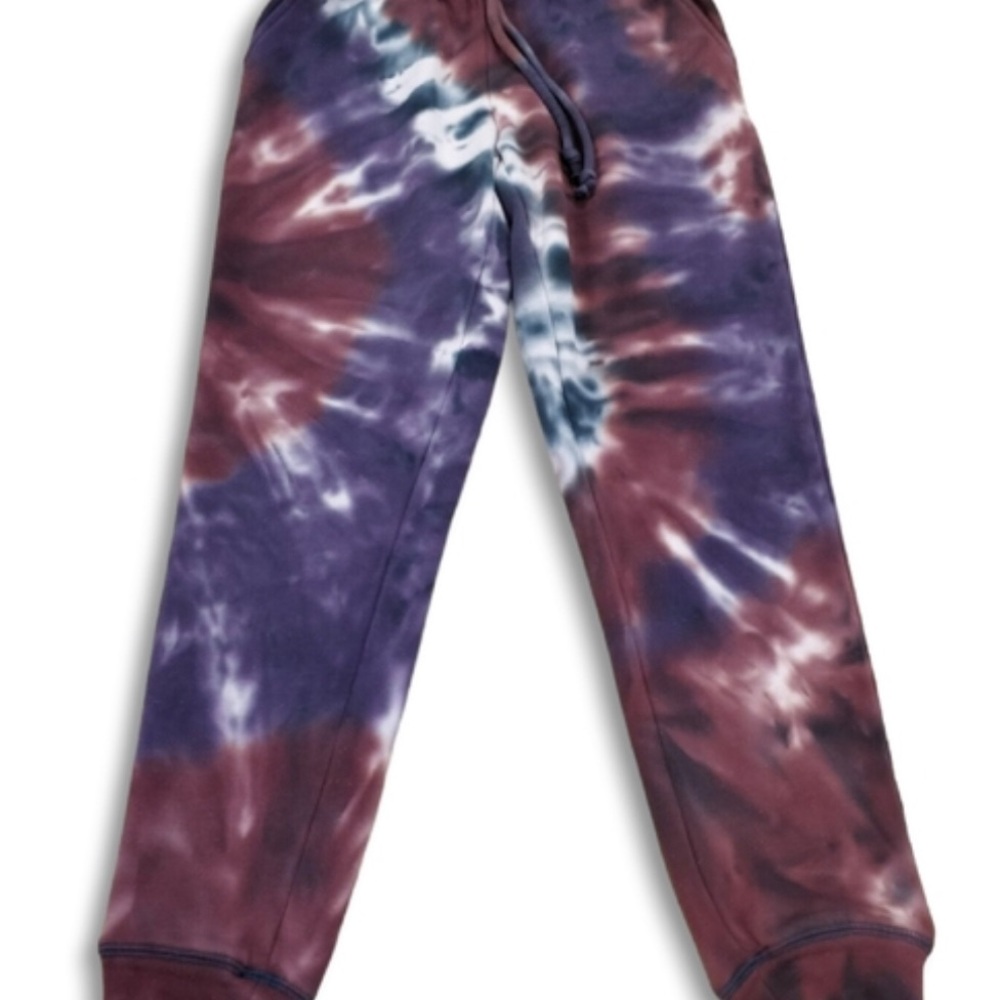 Chaser Tie-Dye Jogger Pants in Purple, Maroon, White